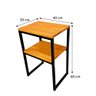 Mesa de Cabeceira Style Square Industrial Carvalho e Preto - 6
