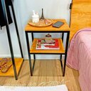 Ver imagem 2 de Mesa de Cabeceira Style Square Industrial Carvalho e Preto