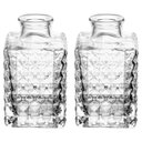 Ver imagem 1 de Jogo 2 Vasos Vidro 5x9cm Quadrado Lyor Transparente Decoração Flores Arranjos Jarro Vasinho