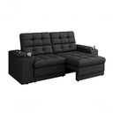 Ver imagem 3 de Sofá Confort Premium 1,70m Assento Retrátil/reclinável Porta Copos e Usb Suede Preto - Xflex