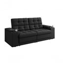 Ver imagem 4 de Sofá Confort Premium 1,70m Assento Retrátil/reclinável Porta Copos e Usb Suede Preto - Xflex