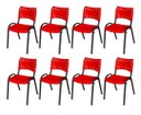 Ver imagem 2 de Cadeira Iso Base Preto Escola, Escritório Vermelho Kit 8 Un