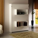 Ver imagem 2 de Cama De Casal Multifuncional Articulável Com 2 Prateleiras: Branco