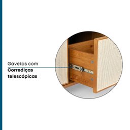 Rack Para TV até 60 Polegadas 3 Gavetas Madeira Maciça Palhinha Yescasa - 7