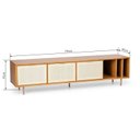 Ver imagem 5 de Rack para TV até 75 Polegadas 3 Gavetas com Palhinha Madeira Maciça 180cm Yescasa Marrom