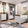 Quarto de Bebê com Guarda Roupa Cômoda e Berço Americano 100% MDF Ayla - 2