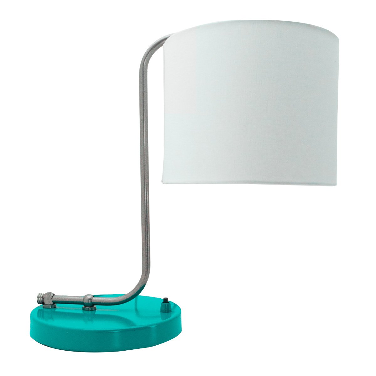 Abajur Curvo Raissa Base Tiffany Com Cúpula Branco Ref 86 - 1
