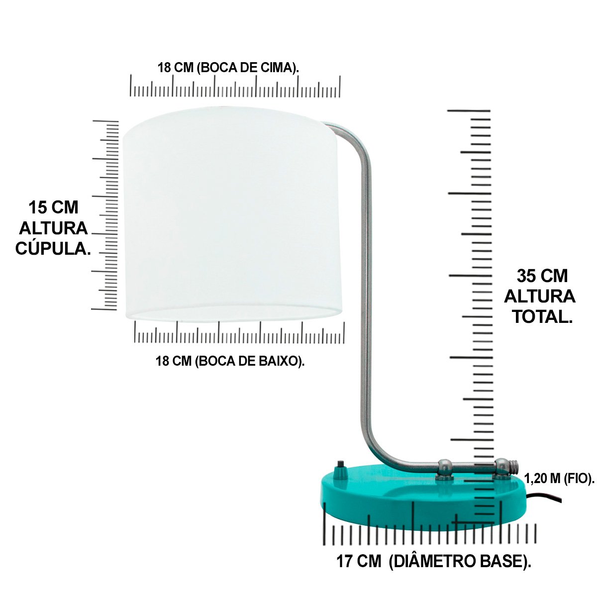Abajur Curvo Raissa Base Tiffany Com Cúpula Branco Ref 86 - 2