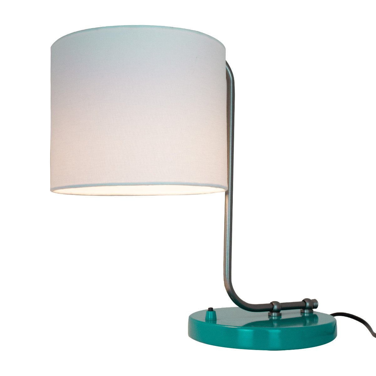 Abajur Curvo Raissa Base Tiffany Com Cúpula Branco Ref 86 - 6