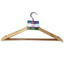 Ver imagem 1 de Kit 12 Cabides Madeira Marfim com Verniz Roupas Pesadas