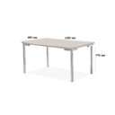 Ver imagem 3 de Conjunto Sala de Jantar Mesa Iza Tampo MDF/Vidro com 4 Cadeiras Natani Yescasa Cinza/Cromado/Off White