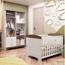 Ver imagem 2 de Quarto de Bebê com Berço Americano e Guarda Roupa 4 Portas 2 Gavetas100% MDF Ayla