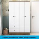 Ver imagem 6 de Quarto de Bebê com Berço Americano e Guarda Roupa 4 Portas 2 Gavetas100% MDF Ayla