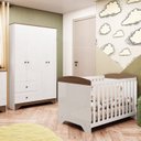 Ver imagem 1 de Quarto de Bebê com Berço Americano e Guarda Roupa 4 Portas 2 Gavetas100% MDF Ayla