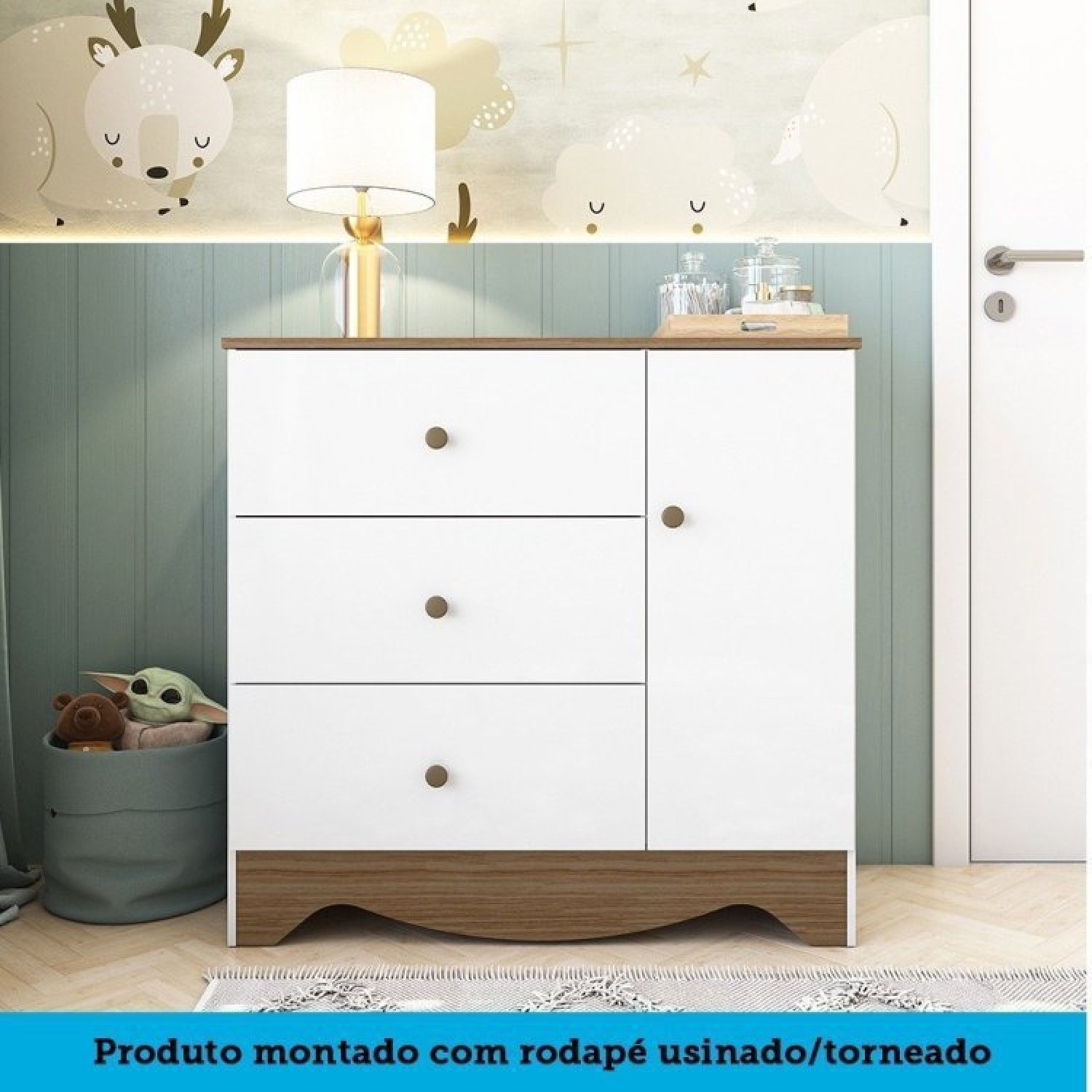 Quarto de Bebê com Cômoda e Berço Americano 100% MDF Ayla - 6