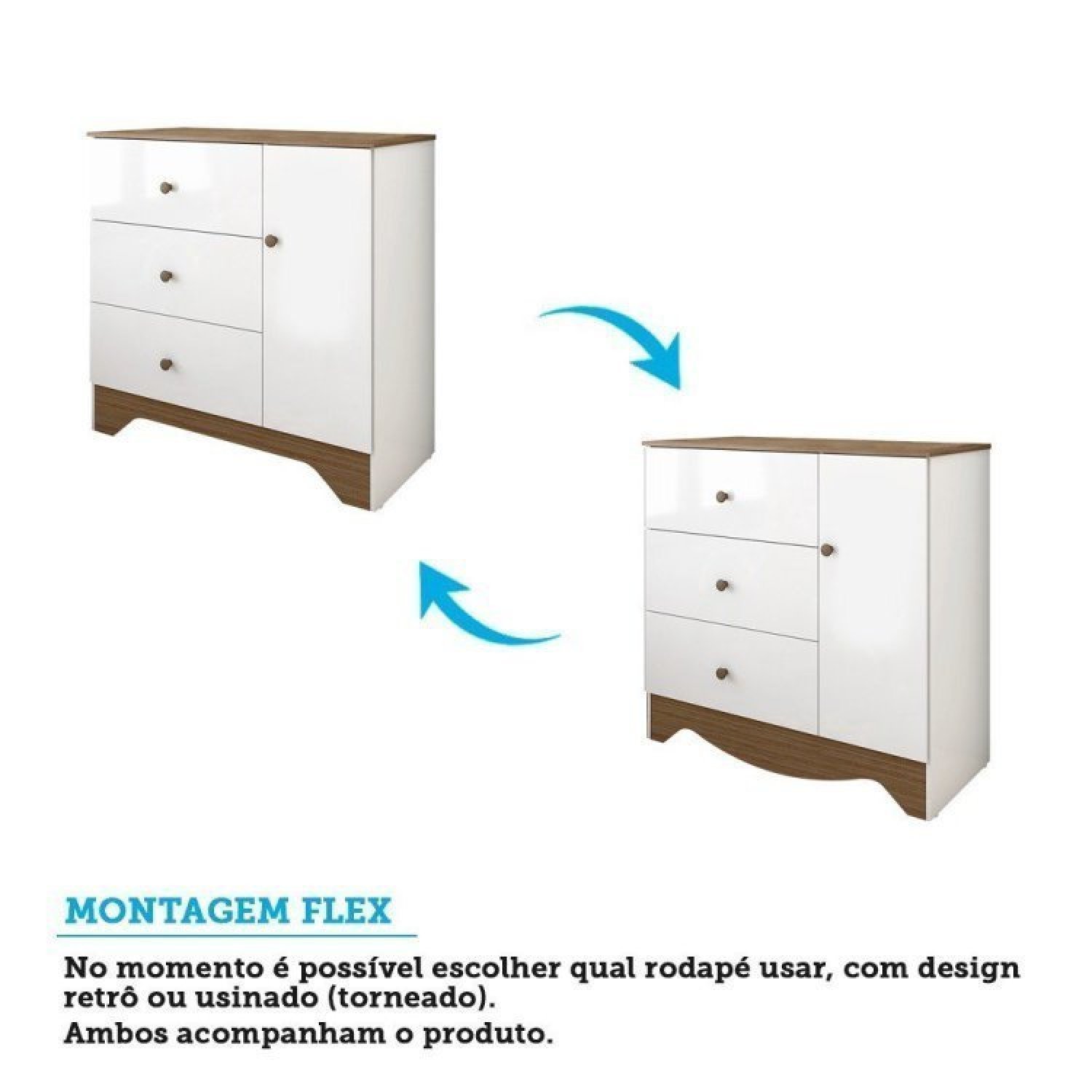 Quarto de Bebê com Cômoda e Berço Americano 100% MDF Ayla - 4