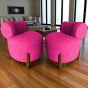 Ver mais imagens de Kit 2 Poltronas Decorativa Mônaco Veludo Rosa Pink