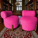 Ver imagem 7 de Kit 2 Poltronas Decorativa Mônaco Veludo Rosa Pink