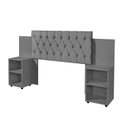 Ver imagem 2 de Cabeceira Casal Cama Box Aveludada com Mesa de Apoio Classic
