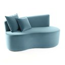 Ver imagem 1 de Sofá Decorativo Curvo Orgânico Nature Gaia Veludo Azul Turquesa - Montanaris Decor