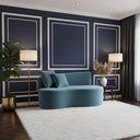 Ver imagem 2 de Sofá Decorativo Curvo Orgânico Nature Gaia Veludo Azul Turquesa - Montanaris Decor