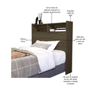 Ver imagem 2 de Cabeceira de Box de Solteiro Melissa de Mdf para Quarto com Nichos/prateleira