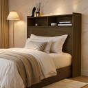 Ver imagem 1 de Cabeceira de Box de Solteiro Melissa de Mdf para Quarto com Nichos/prateleira
