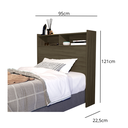 Ver imagem 3 de Cabeceira de Box de Solteiro Melissa de Mdf para Quarto com Nichos/prateleira