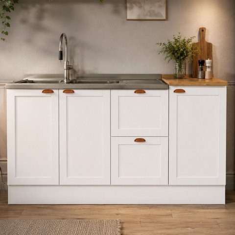 Cozinha Modulada Olivia 2 Peças com Balcão de 120cm para Pia Poliman Móveis