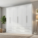 Ver imagem 1 de Guarda Roupa Casal Maximus Plus 6 Portas de Bater 6 Gavetas Branco/Absoluto