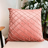 Capa de Almofada Drapeada em Camurça Rosa Almofadas Estilo - 1