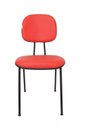 Ver imagem 2 de Cadeira Fixa Secretaria Bolt - Couro Sintetico Corano - Vermelho