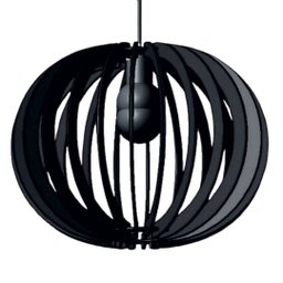 Luminária Teto tipo Pendente LUA CHEIA MDF - Completa - Cor: Preta - 1