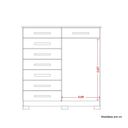 Ver imagem 6 de Cômoda 8 Gavetas 2 Portas com Cabideiro Verona