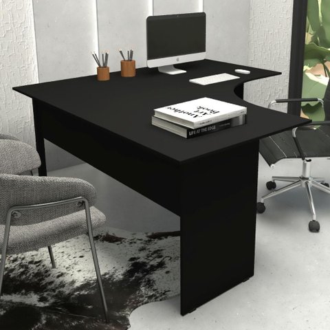 Mesa Escrivaninha em L 160cm X 60cm Pés Painel F5 Office