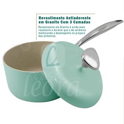Jogo de Panelas Antiaderente Cerâmica Cuisine Retrô Verde - 5