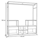 Ver imagem 4 de Guarda Roupa Closet Casal Barcelona Industrial 174cm 02 Gavetas Preto Texturizado - Desk Design Arte