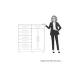 Ver imagem 6 de Cômoda 8 Gavetas 2 Portas com Cabideiro Verona