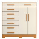 Ver imagem 7 de Cômoda 8 Gavetas 2 Portas com Cabideiro Verona Marrom/Cinamomo/Off White