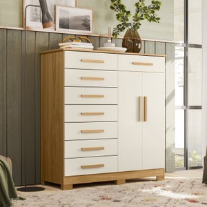 Cômoda 8 Gavetas 2 Portas com Cabideiro Verona