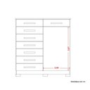 Ver imagem 6 de Cômoda 8 Gavetas 2 Portas com Cabideiro Verona