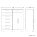 Ver imagem 3 de Cômoda 8 Gavetas 2 Portas com Cabideiro Verona