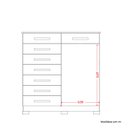 Ver imagem 5 de Cômoda 8 Gavetas 2 Portas com Cabideiro Verona