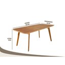 Ver imagem 3 de Mesa de Jantar 6 Lugares Slim Base Madeira Maciça e Tampo Amadeirado