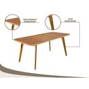 Ver imagem 2 de Mesa de Jantar 6 Lugares Slim Base Madeira Maciça e Tampo Amadeirado