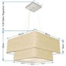 Pendente Quadrado Rustico Bege MJ-4347 Para Mesa de Jantar e Estar - 2