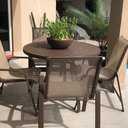 Ver imagem 2 de Conjunto de Mesa 1,20m Ripada + 4 Cadeiras Aluminio Piscina Jardim Área Externa
