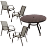 Conjunto de Mesa 1,20m Ripada + 4 Cadeiras Aluminio Piscina Jardim Área Externa - 1