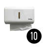 10 Dispenser Porta Papel Toalha Interfolha P/ Banheiro Compacto - 1