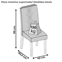 Ver imagem 3 de Kit 2 Cadeiras de Jantar Estofadas Yasmin Veludo Kraft Cedro Dj Moveis